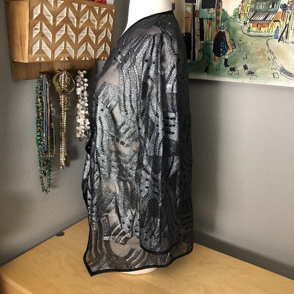 Chico's Travelers Metallic Cardigan - Whimsigoth - Picture 4 of 12